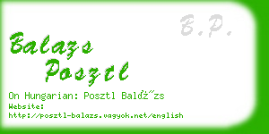 balazs posztl business card